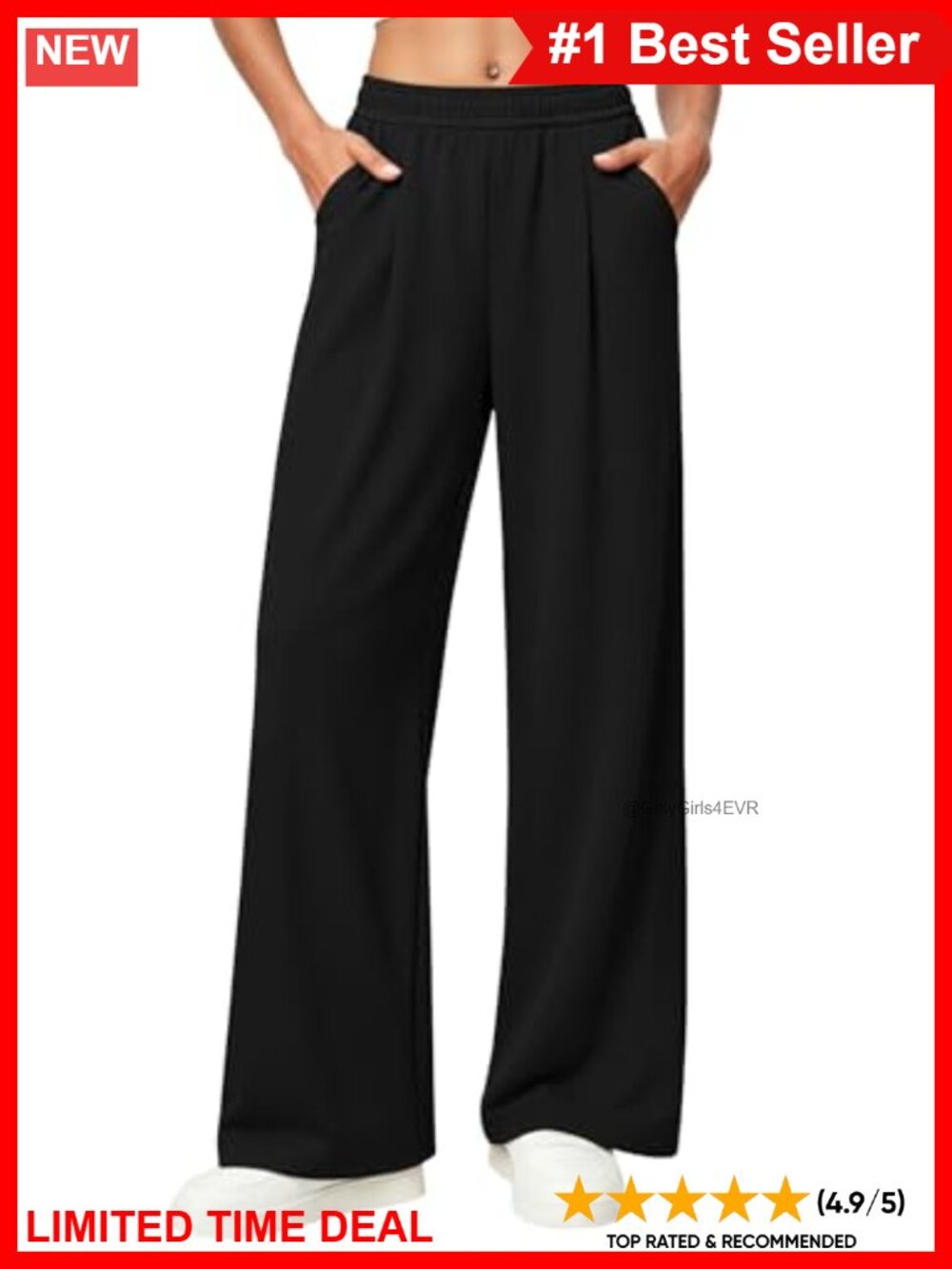 Wide Leg Travel Pants Casual Work Sweatpants with Pockets